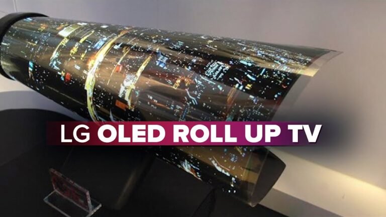 LG Rollable OLED TV rolled out showing 4K display in a modern living room