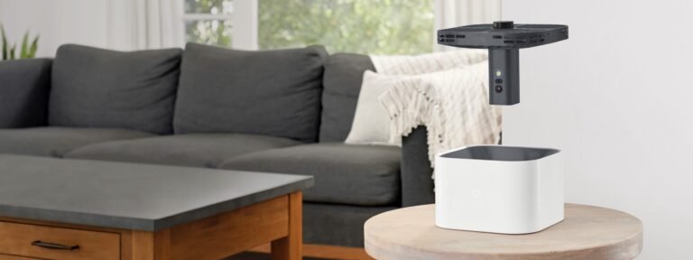 Ring Always Home Cam Drone flying through a living room during indoor security patrol